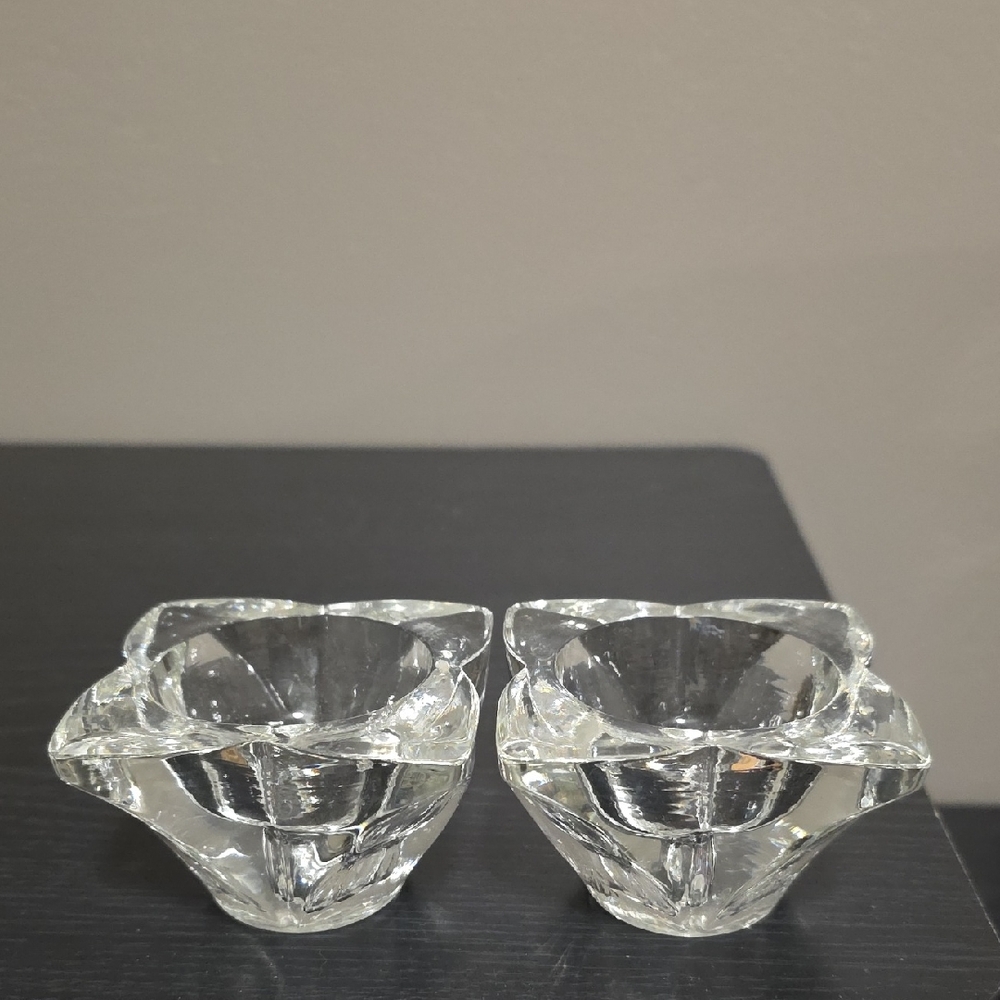 Elegant Clear Glass Candle Holders